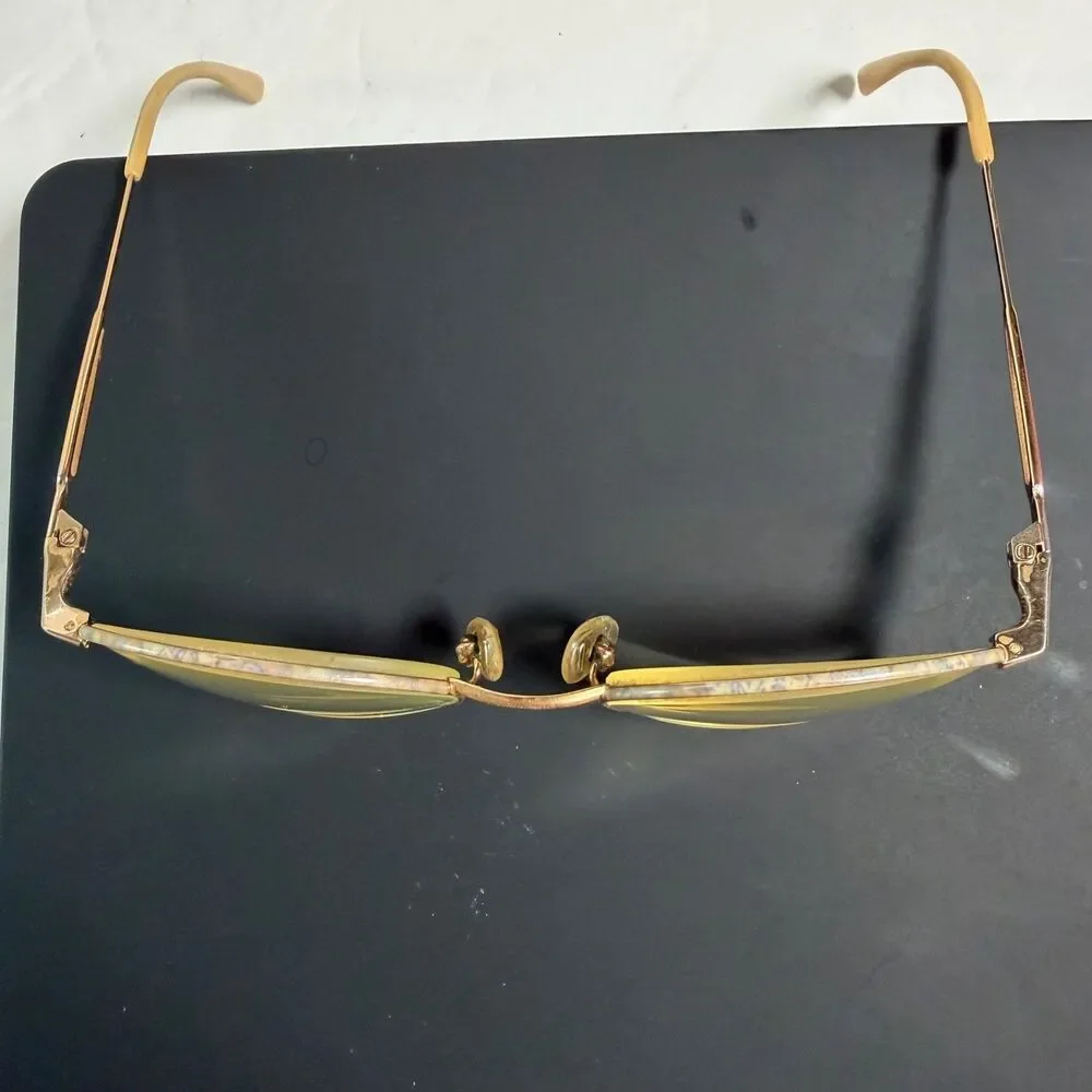 Vintage Safilo Emozioni 4238 WL47 Eyeglass Frames 51-18-130 Gold Tortoise Italy